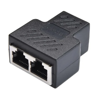 كونكتور شبكة RJ45 2×1 – نقطة مزدوجة (أسود)